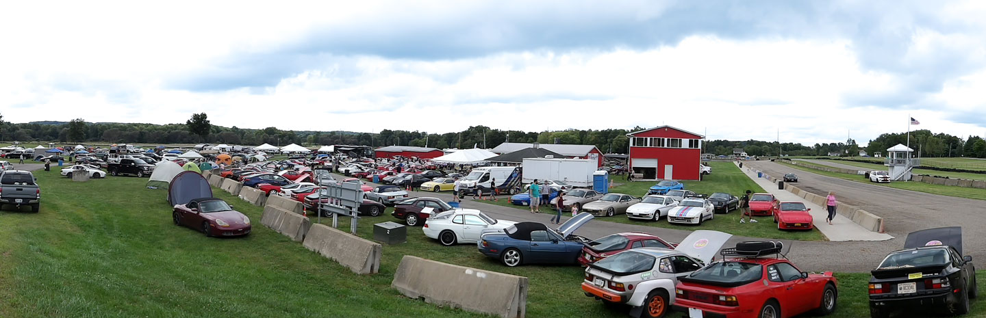 The packed paddock at Nelson Ledges, 944Fest 2024